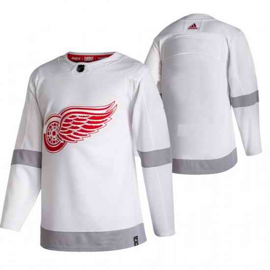 Men Detroit Red Wings Blank White Adidas 2020 21 Reverse Retro Alternate NHL Jersey